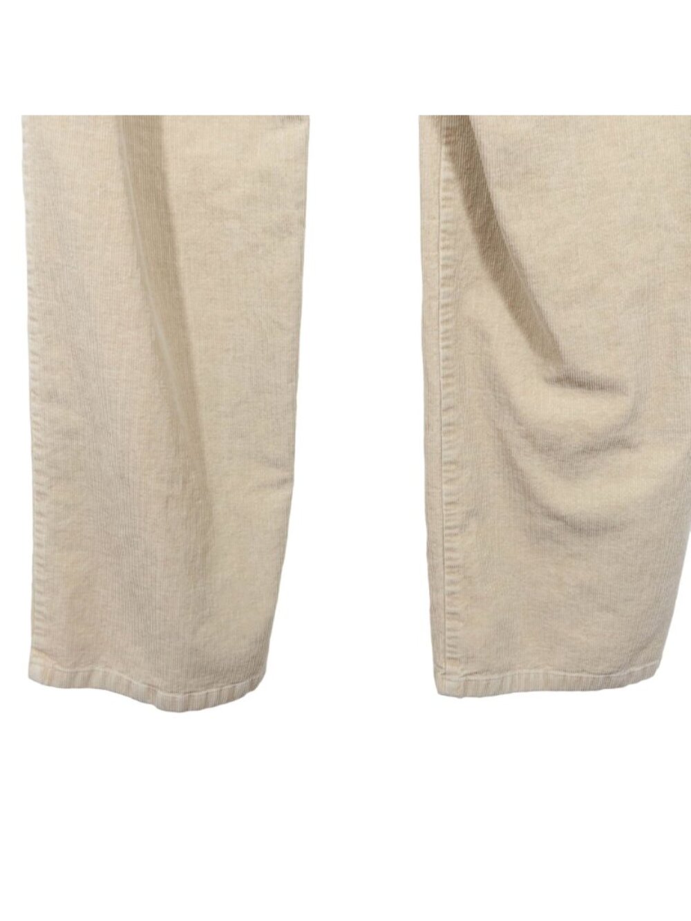 TALBOTS Size 12 Beige Cotton Blend Fine Wale Straight Leg Tab Waist Pants - Picture 4 of 8